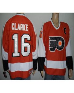 Flyers #16 Bobby Clarke Orange Stitched NHL Jersey