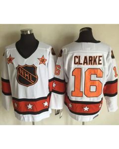 Flyers #16 Bobby Clarke White/Orange All Star CCM Throwback Stitched NHL Jersey