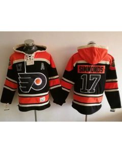 Flyers #17 Wayne Simmonds Black Sawyer Hooded Sweatshirt Stitched NHL Jersey