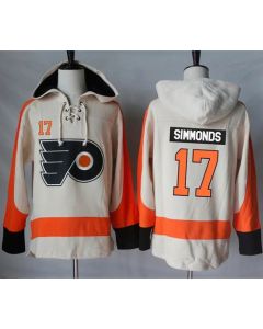 Flyers #17 Wayne Simmonds Cream Sawyer Hooded Sweatshirt Stitched NHL Jersey