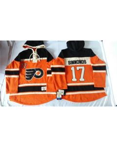 Flyers #17 Wayne Simmonds Orange Sawyer Hooded Sweatshirt Stitched NHL Jersey