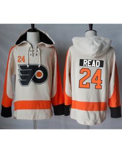 Flyers #24 Matt Read Cream Sawyer Hooded Sweatshirt Stitched NHL Jersey