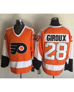 Flyers #28 Claude Giroux Orange CCM Throwback Stitched NHL Jersey