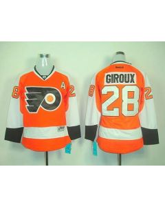 Flyers #28 Claude Giroux Orange Women's Home Stitched NHL Jersey