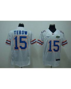 Gators #15 Tim Tebow White Stitched NCAA Jersey