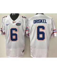 Gators #6 Jeff Driskel White Stitched NCAA Jersey