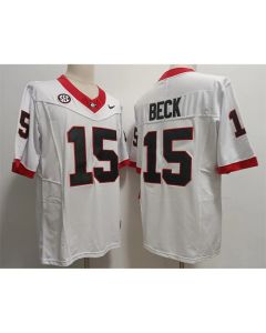Georgia Bulldogs #15 Carson Beck White Stitched Jersey