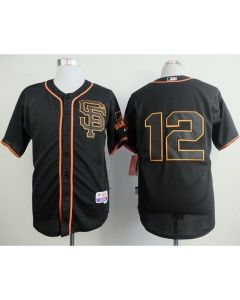 Giants #12 Joe Panik Black Alternate Cool Base Stitched MLB Jersey