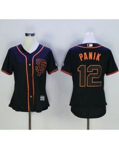 Giants #12 Joe Panik Black Alternate Women's Stitched MLB Jersey