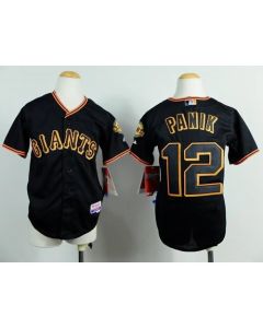 Giants #12 Joe Panik Black Cool Base Stitched Youth MLB Jersey