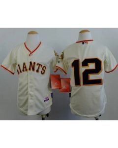 Giants #12 Joe Panik Cream Cool Base Stitched Youth MLB Jersey