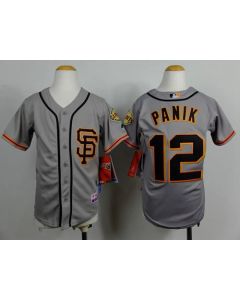 Giants #12 Joe Panik Grey Road 2 Cool Base Stitched Youth MLB Jersey