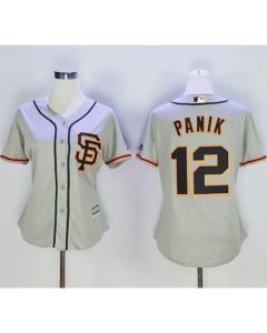 Giants #12 Joe Panik Grey Road 2 Women's Stitched MLB Jersey
