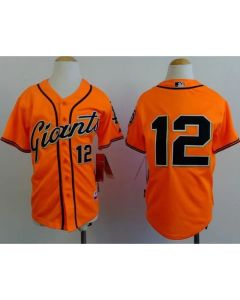 Giants #12 Joe Panik Orange Alternate Stitched Youth MLB Jersey