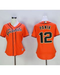 Giants #12 Joe Panik Orange Women's Alternate Stitched MLB Jersey