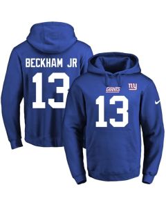 Giants #13 Odell Beckham Jr Royal Blue Name & Number Pullover NFL Hoodie