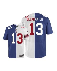 Giants #13 Odell Beckham Jr Royal Blue/White Men's Stitched NFL Elite Split Jersey