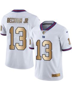 Giants #13 Odell Beckham Jr White Men's Stitched NFL Limited Gold Rush Jersey