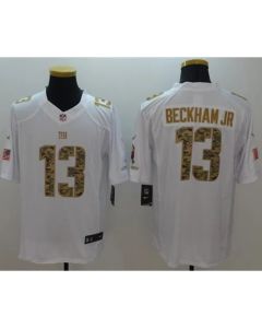 Giants #13 Odell Beckham Jr White Men's Stitched NFL Limited Salute to Service Jersey