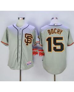 Giants #15 Bruce Bochy Grey Cool Base Road 2 Stitched MLB Jersey