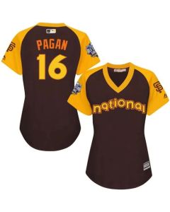 Giants #16 Angel Pagan Brown 2016 All-Star National League Women's Stitched MLB Jersey
