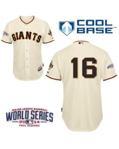 Giants #16 Angel Pagan Cream Cool Base W/2014 World Series Patch Stitched MLB Jersey