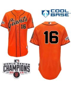 Giants #16 Angel Pagan Orange Cool Base W/2014 World Series Champions Patch Stitched MLB Jersey