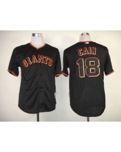Giants #18 Matt Cain Black Stitched MLB Jersey