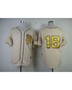 Giants #18 Matt Cain Cream Gold No. Stitched MLB Jersey