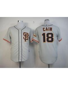 Giants #18 Matt Cain Grey Cool Base Road 2 Stitched MLB Jersey