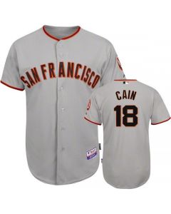Giants #18 Matt Cain Grey Stitched MLB Jersey
