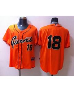 Giants #18 Matt Cain Orange Stitched MLB Jersey
