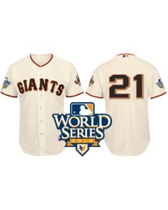 Giants #21 Freddy Sanchez Cream Cool Base w/2010 World Series Patch Stitched MLB jerseys