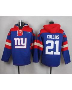 Giants #21 Landon Collins Royal Blue Player Pullover NFL Hoodie