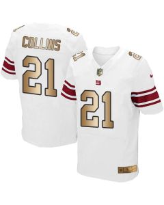 Giants #21 Landon Collins White Men's Stitched NFL Elite Gold Jersey