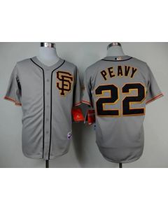 Giants #22 Jake Peavy Grey Cool Base Road 2 Stitched MLB Jersey