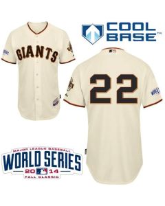 Giants #22 Will Clark Cream Home Cool Base W/2014 World Series Patch Stitched MLB Jersey