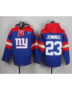 Giants #23 Rashad Jennings Royal Blue Player Pullover NFL Hoodie
