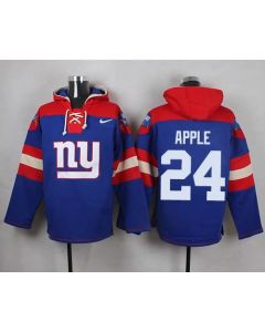Giants #24 Eli Apple Royal Blue Player Pullover NFL Hoodie