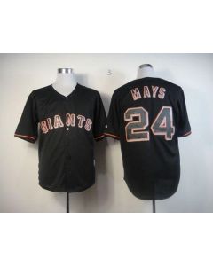 Giants #24 Willie Mays Black Fashion Stitched MLB Jersey