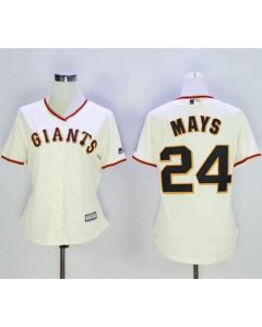 Giants #24 Willie Mays Cream Home Women's Stitched MLB Jersey