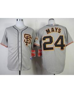 Giants #24 Willie Mays Grey Cool Base Road 2 Stitched MLB Jersey