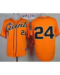 Giants #24 Willie Mays Orange Cool Base W/2014 World Series Patch Stitched MLB Jersey