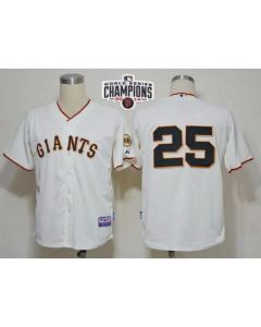 Giants #25 Barry Bonds Cream Cool Base W/2014 World Series Champions Patch Stitched MLB Jersey