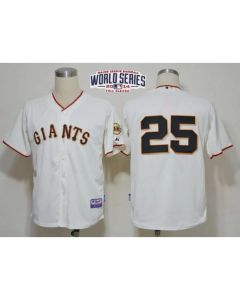 Giants #25 Barry Bonds Cream Cool Base W/2014 World Series Patch Stitched MLB Jersey