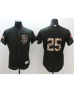 Giants #25 Barry Bonds Green Flexbase Authentic Collection Salute to Service Stitched MLB Jersey