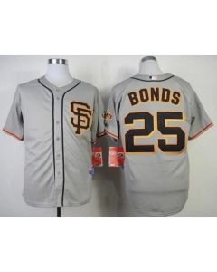 Giants #25 Barry Bonds Grey Cool Base Road 2 Stitched MLB Jersey