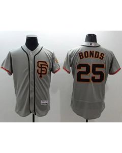 Giants #25 Barry Bonds Grey Flexbase Authentic Collection Road 2 Stitched MLB Jersey