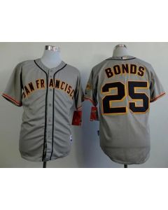 Giants #25 Barry Bonds Grey Road Cool Base Stitched MLB Jersey