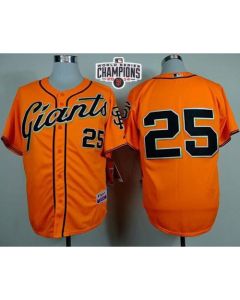 Giants #25 Barry Bonds Orange Alternate Cool Base W/2014 World Series Champions Stitched MLB Jersey